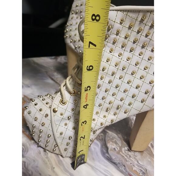 Jeffrey Campbell Lita Q Gold Studded Bootie Shoe Women's Size 7M - Picture 9 of 9